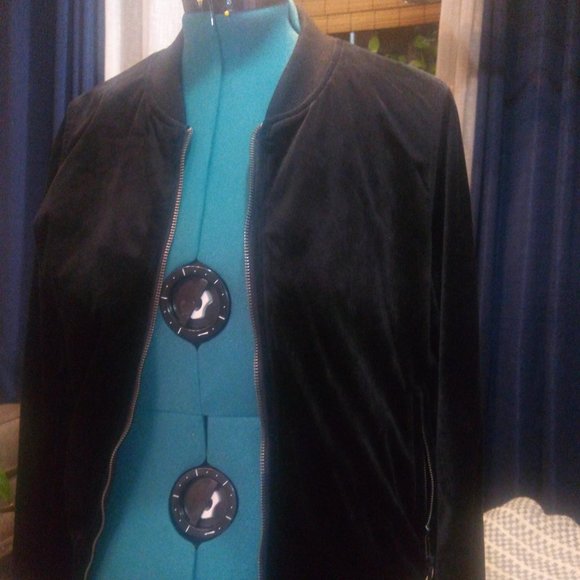 NWT BNCI Reversible Bomber Jacket Black & Burgundy Sz M - Picture 2 of 16